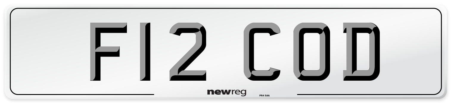 F12 COD Number Plate from New Reg